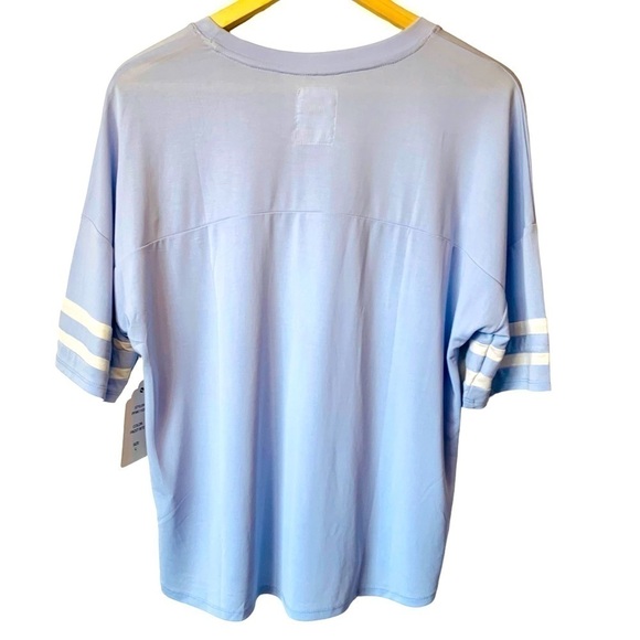 SALE! NEW PINK ROSE Light Blue Knit Modal Jersey Tee Size Junior Large - Picture 2 of 7